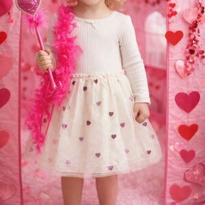 Printed Long-Sleeve Ribbed Dress 12-18 Months (Never Worn)